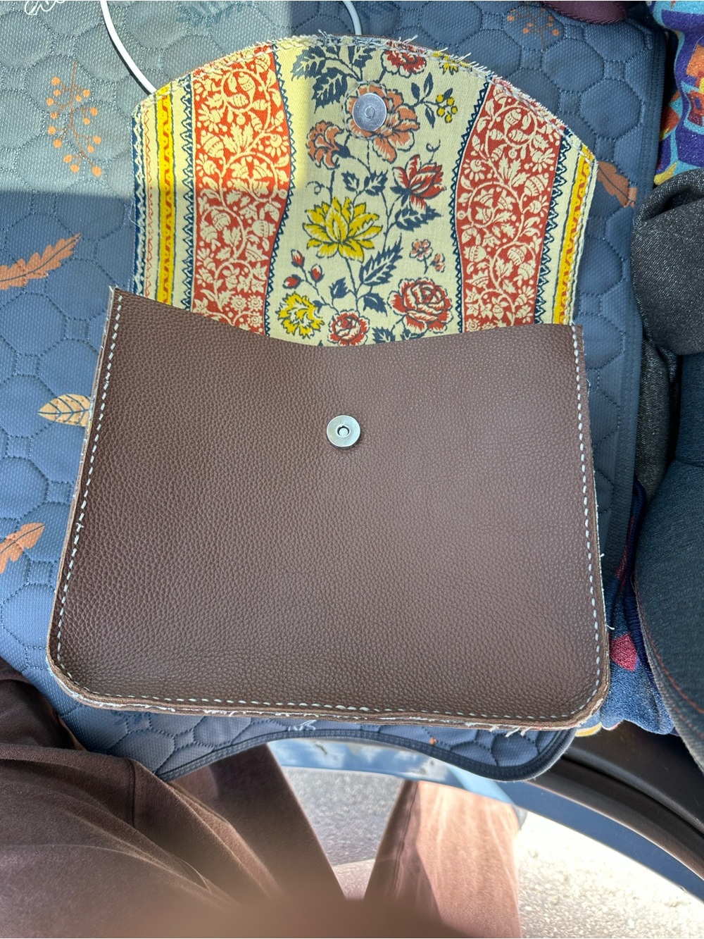 Brown Leather clutch purse so pretty